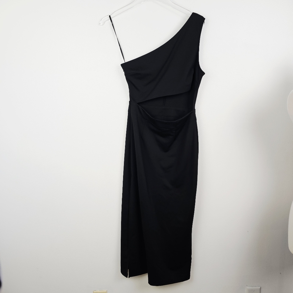 Lulus Black One Shoulder Cutout Dress NWT